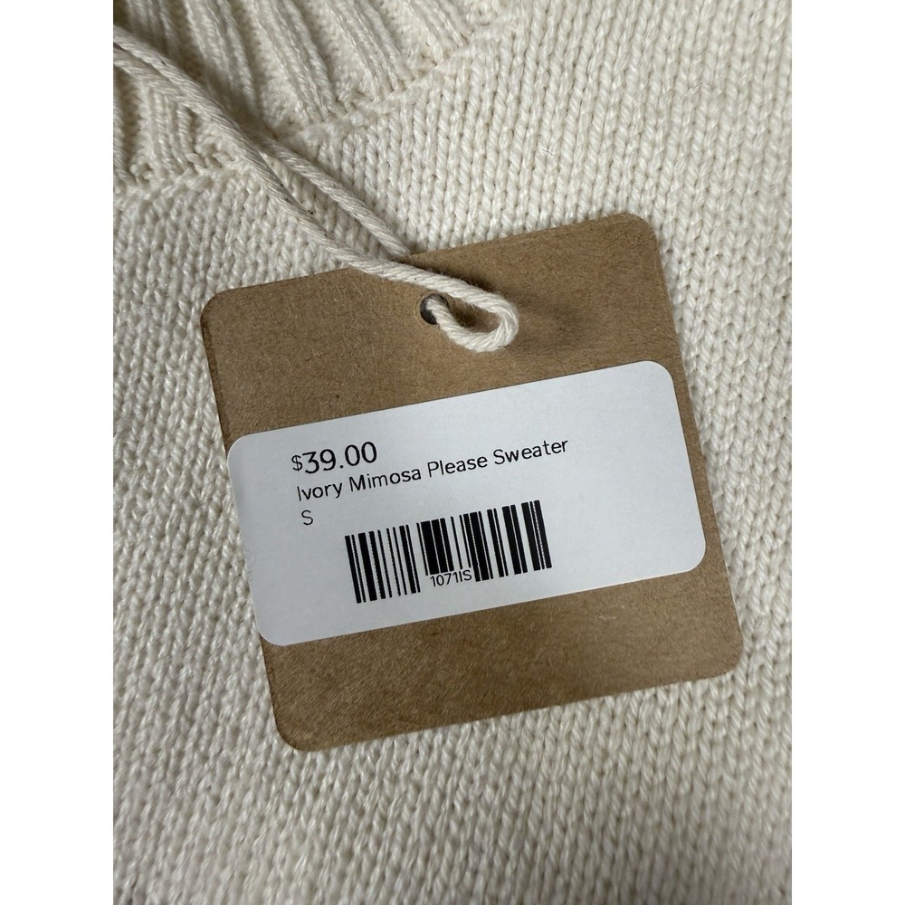Blu Pepper "Mimosa Please" Knit Sweater Vest Women's Cream Tan Sleeveless NWT - Picture 3 of 13
